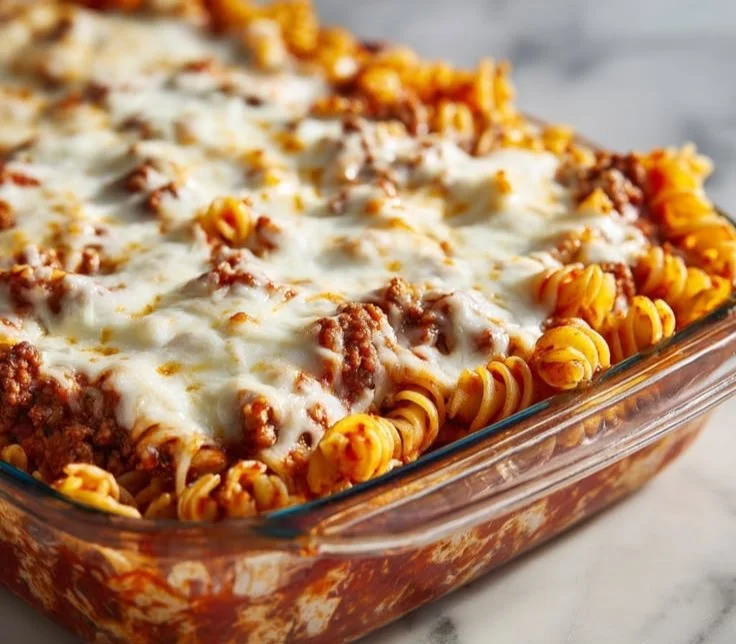 Cottage Cheese Protein Pasta Bake with fresh vegetables and herbs