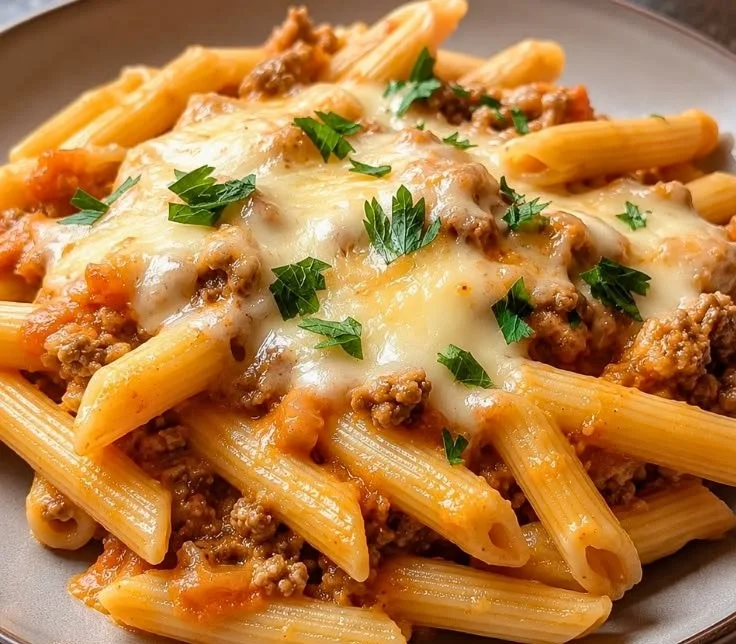 Delicious bowl of cozy ground turkey pasta ready in 30 minutes.