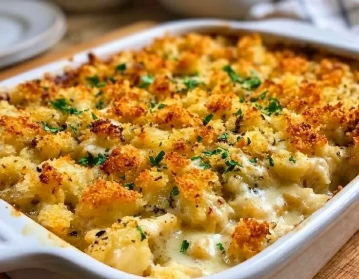 Easy and comforting chicken casserole for family dinners on a cozy night.