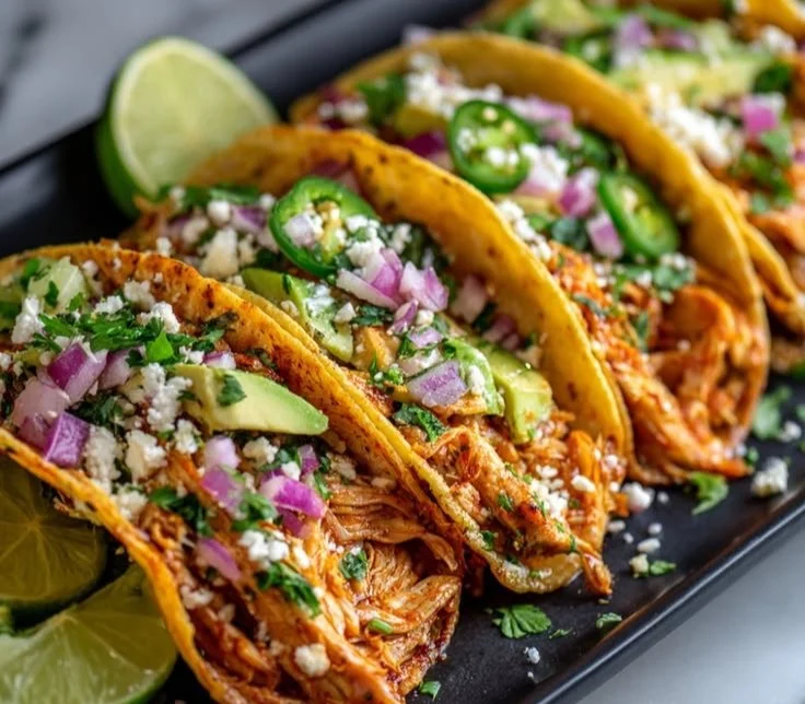 Delicious slow-cooked chicken tacos in a crockpot for easy weeknight dinners