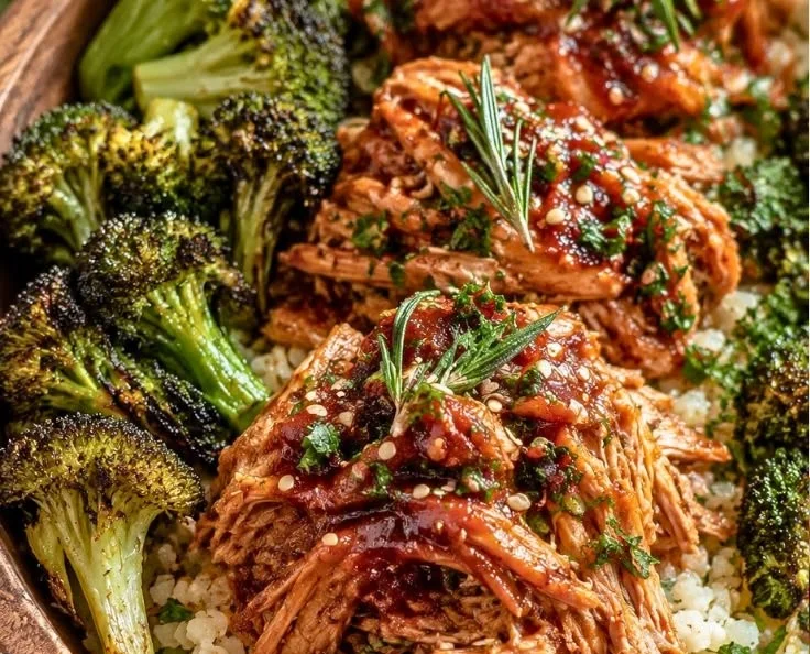 High-protein shredded chicken bowls packed with flavor and nutrition