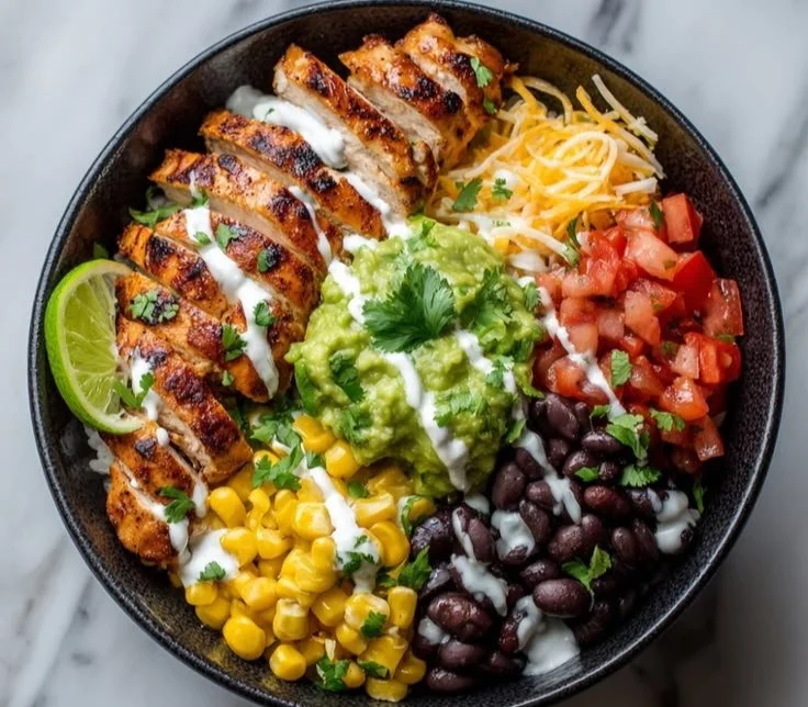 High protein taco bowl featuring fresh ingredients for a tasty meal