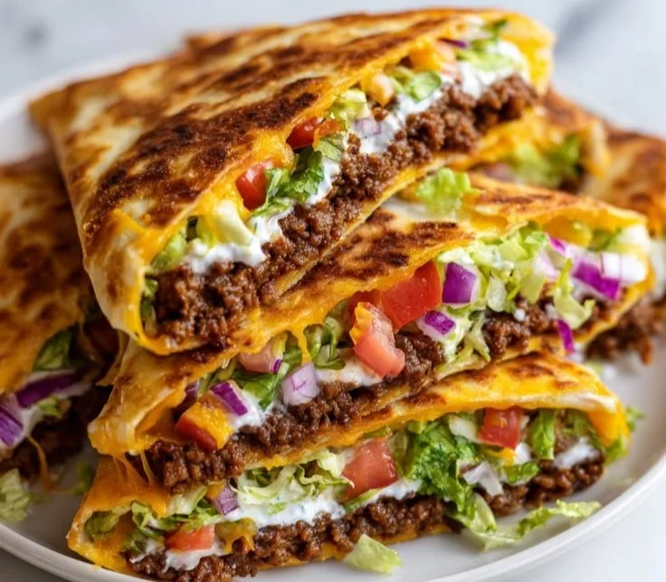 Delicious homemade Keto Crunchwraps with fresh ingredients and low-carb fillings.
