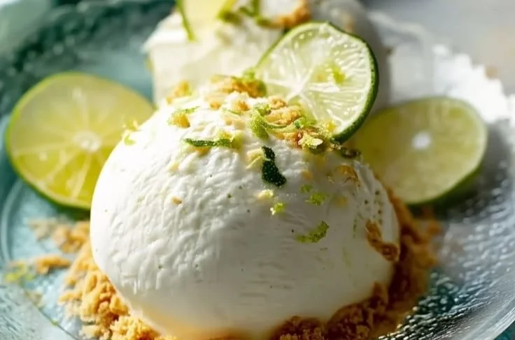 Delicious key lime mousse dessert in a glass garnished with lime zest