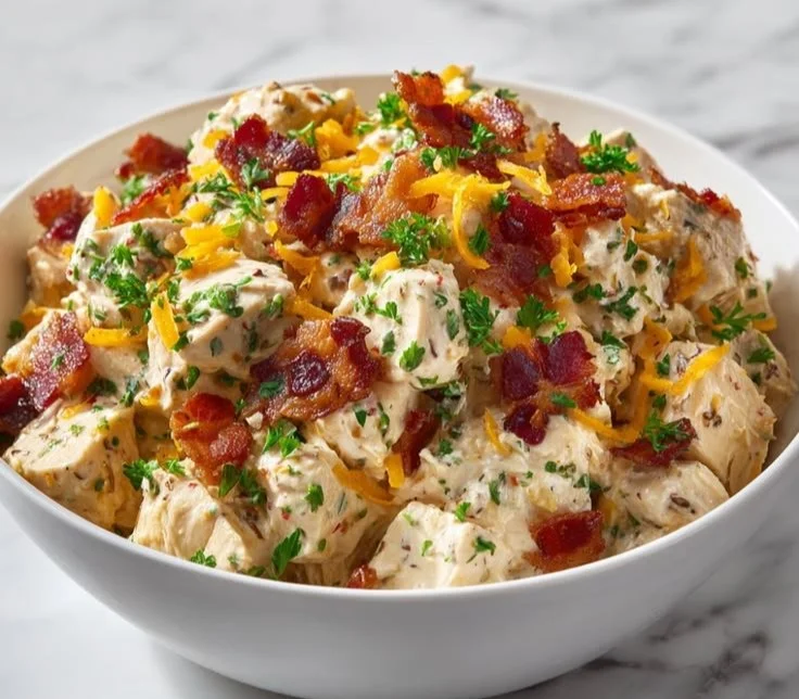Delicious protein packed carnivore chicken salad with fresh ingredients