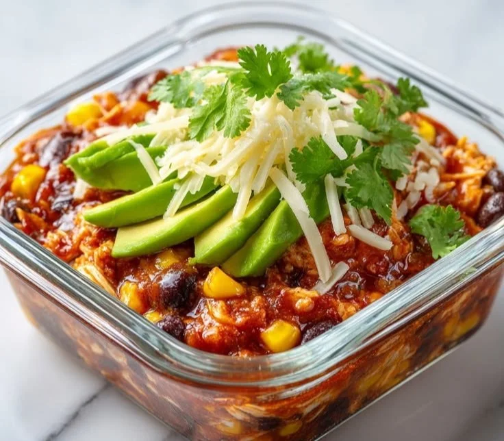 Colorful protein-packed chicken enchilada bowls ready for a weeknight meal