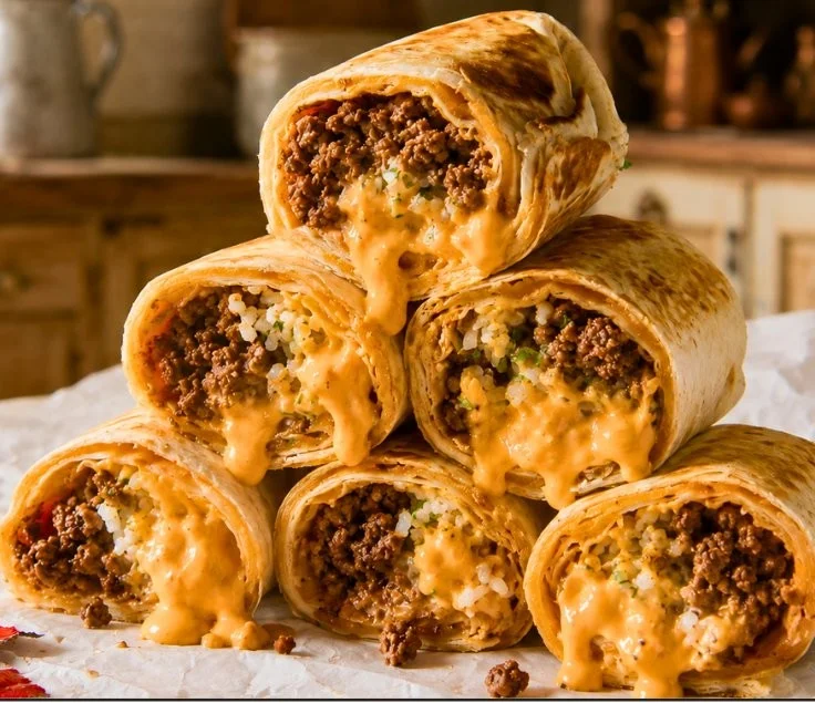 High-protein taco bell quesarito copycat recipe with melted cheese and beef