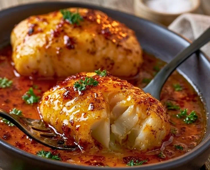 Easy sweet chili lime cod fillets served with fresh lime and herbs