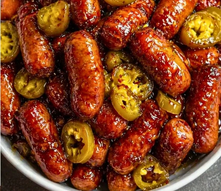 Mississippi Lil' Smokies recipe featuring tangy cocktail sausages served on a platter